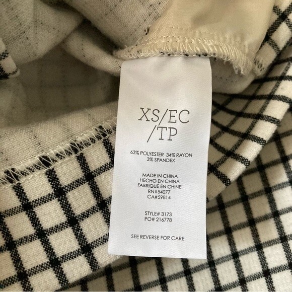 Cabi | 3173 Windowpane Jacket Black Funnel Neck 3/4 Sleeves Button Up XS - Picture 8 of 8